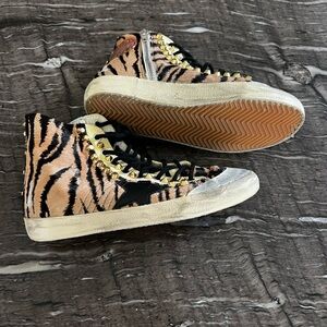 Golden Goose Animal Print High-Top Sneakers with Star Detail - MISSING STUD